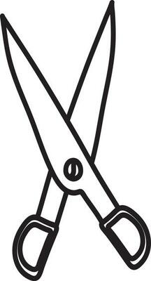 Illustration Of Scissor Icon In Line Art.