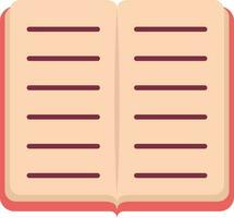 Open Book Flat Icon In Red And Peach Color. vector