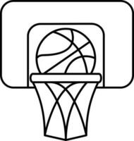 Basketball Hoop Icon In Black Stroke. vector