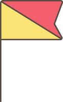 Semaphore Flag Yellow And Red Icon. vector