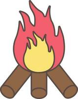 Colorful Bonfire Icon Or Symbol. vector