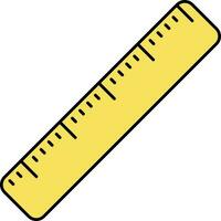 Yellow Ruler Scale Icon On White Background. vector