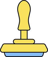 Yellow Stamper Icon In Flat Style. vector