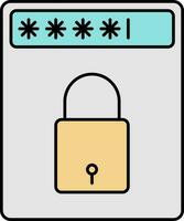 Tricolor Password Lock Code Display Icon Or Symbol. vector