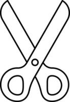 Black Linear Style Scissor Icon. vector