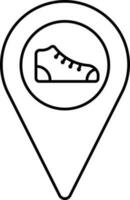 Shoes Location Center Icon In Line Art. vector