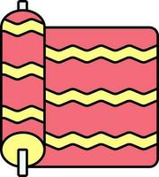 Fabric Roll Icon In Yellow And Red Color. vector