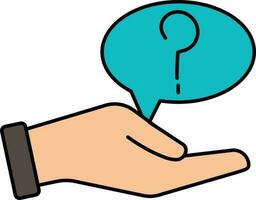Illustration Of Question Hand Colorful Icon. vector