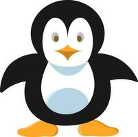 Isolated Cute Penguin Cartoon Icon In Flat Style. vector