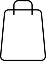 Isolated Carry Bag Icon In Black Line Art. vector