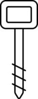 Illustration of Nail Tack Black Thin Line Icon. vector