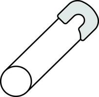 Isolated Safety Pin In White Color. vector