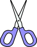 Blue Scissor Icon On White Background. vector