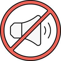 No Sound Red And White Icon. vector