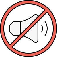 No Sound Red And White Icon. vector