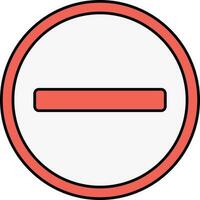Minus Symbol Round Icon In Red Color. vector