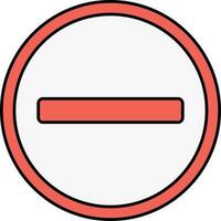 Minus Symbol Round Icon In Red Color. vector