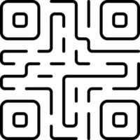 Qr Code Black Stroke Icon Or Symbol. vector