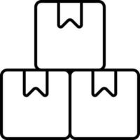 Stack Delivery Box Black Outline Icon. vector