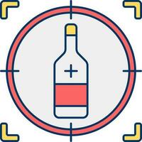 Yellow And Red Illustration Of Shoot Bottle Icon. vector