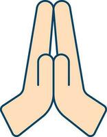 Namaste And Pray Hands Symbol Or Icon. vector