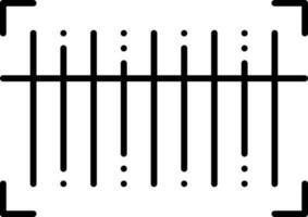 Black Line art Illustration Of Bar Code Icon. vector