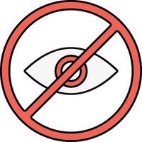 Illustration Of No Seen Icon In Red And White Color. vector