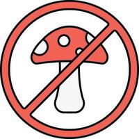 No Camera Flat Icon In Red And White Color. vector