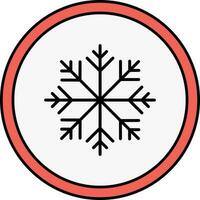 Snowflake Round Icon In Red And Black Color. vector