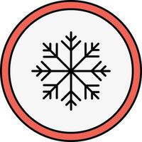 Snowflake Round Icon In Red And Black Color. vector