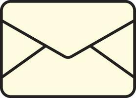 Black Stroke Envelope Icon Or Symbol. vector