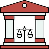 Brown And White Court Building Symbol Or Icon. vector