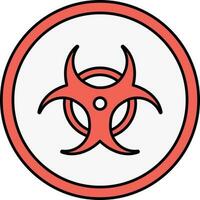 Red Bio Hazard Circle Icon In Flat Style. vector