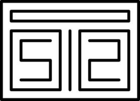 Illustration Of Scoreboard Icon In Black Thin Line Art. vector