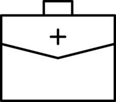 Isolated First Aid Bag Black Outline Icon. vector