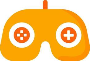 Smart Gamepad Orange And White Icon In Flat Style. vector