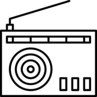 negro contorno radio icono o símbolo. vector