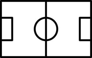 Soccer Field Black Stroke Icon Or Symbol. vector