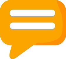 Message Bubble Icon In Orange And White Color. vector