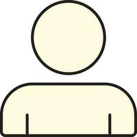 Black Outline User Cartoon Character Icon. vector