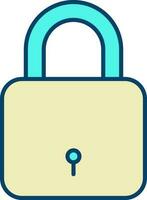 Yellow And Turquoise Illustration Of Lock Icon. vector