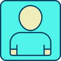 Yellow And Turquoise User Square Icon. vector