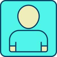 Yellow And Turquoise User Square Icon. vector