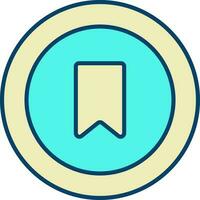 Yellow And Turquoise Illustration Of Tag Button Icon. vector