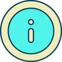 I Letter Symbol On Circle Icon In Yellow And Turquoise Color. vector