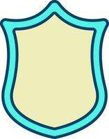 Flat Style Shield Yellow And Turquoise Icon. vector
