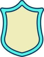 Flat Style Shield Yellow And Turquoise Icon. vector