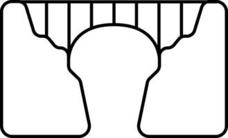 Black Outline Bloukrans Bridge Icon. vector