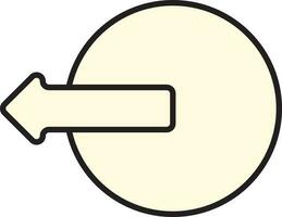 Left Arrow Button Icon In Black Outline. vector