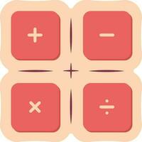 Basic Mathematics Symbol Or Icon In Red And Peach Color. vector